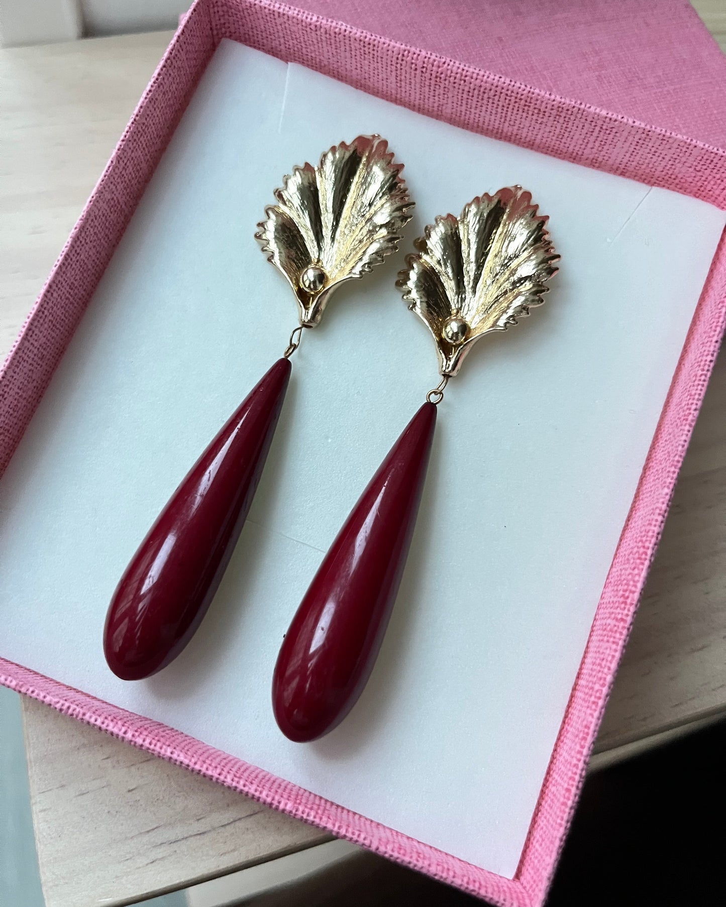 Pendientes Lola Burdeos
