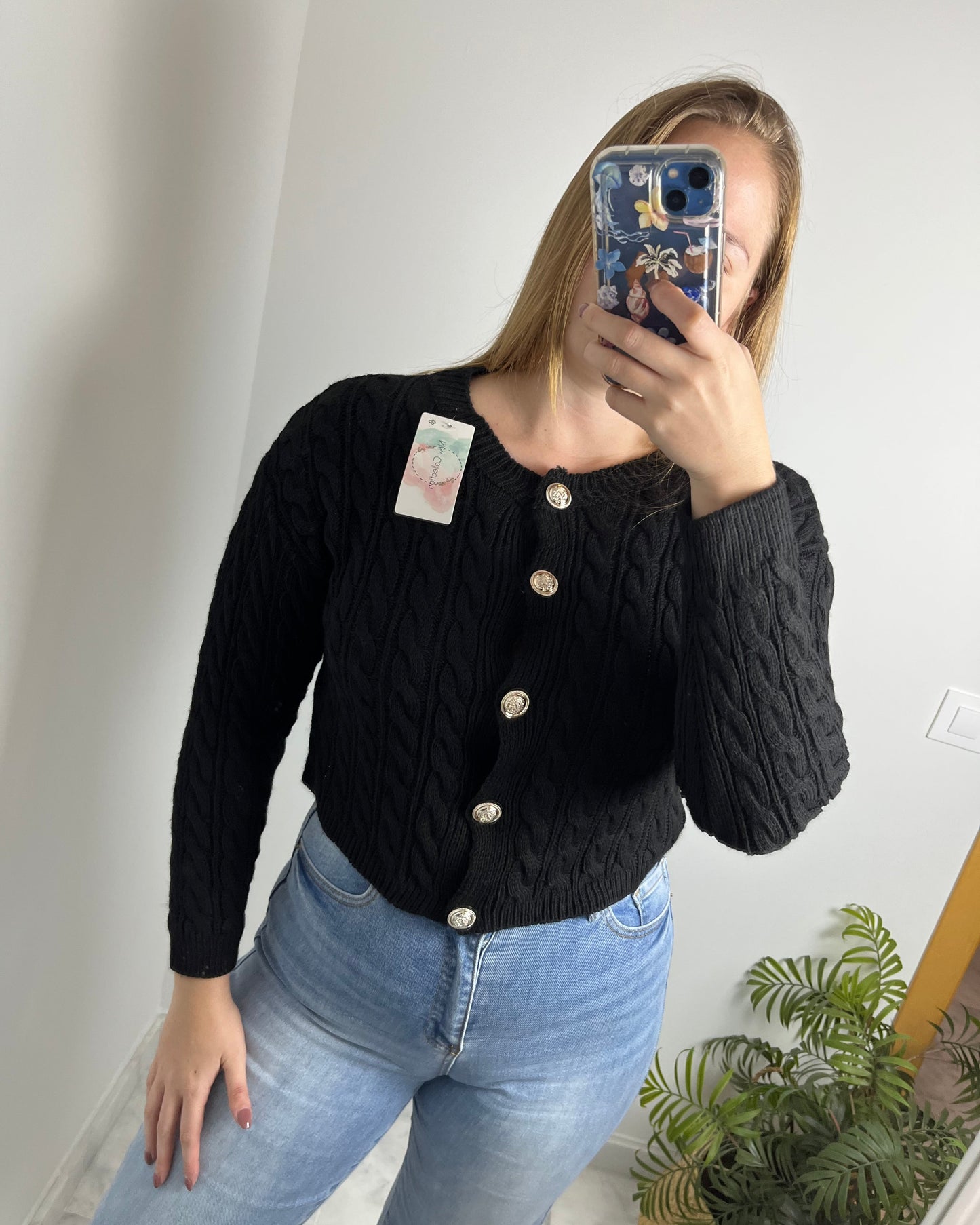 Cárdigan de punto negro