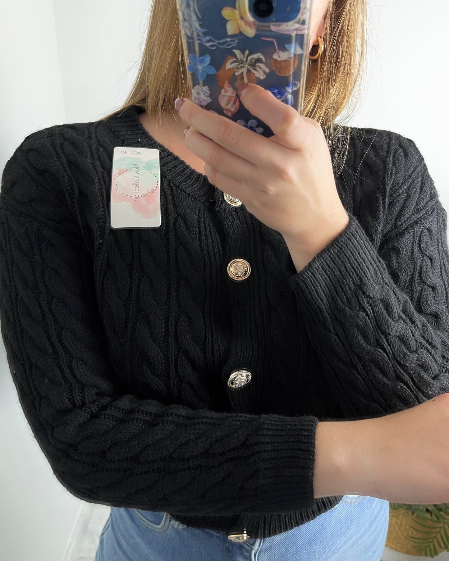 Cárdigan de punto negro