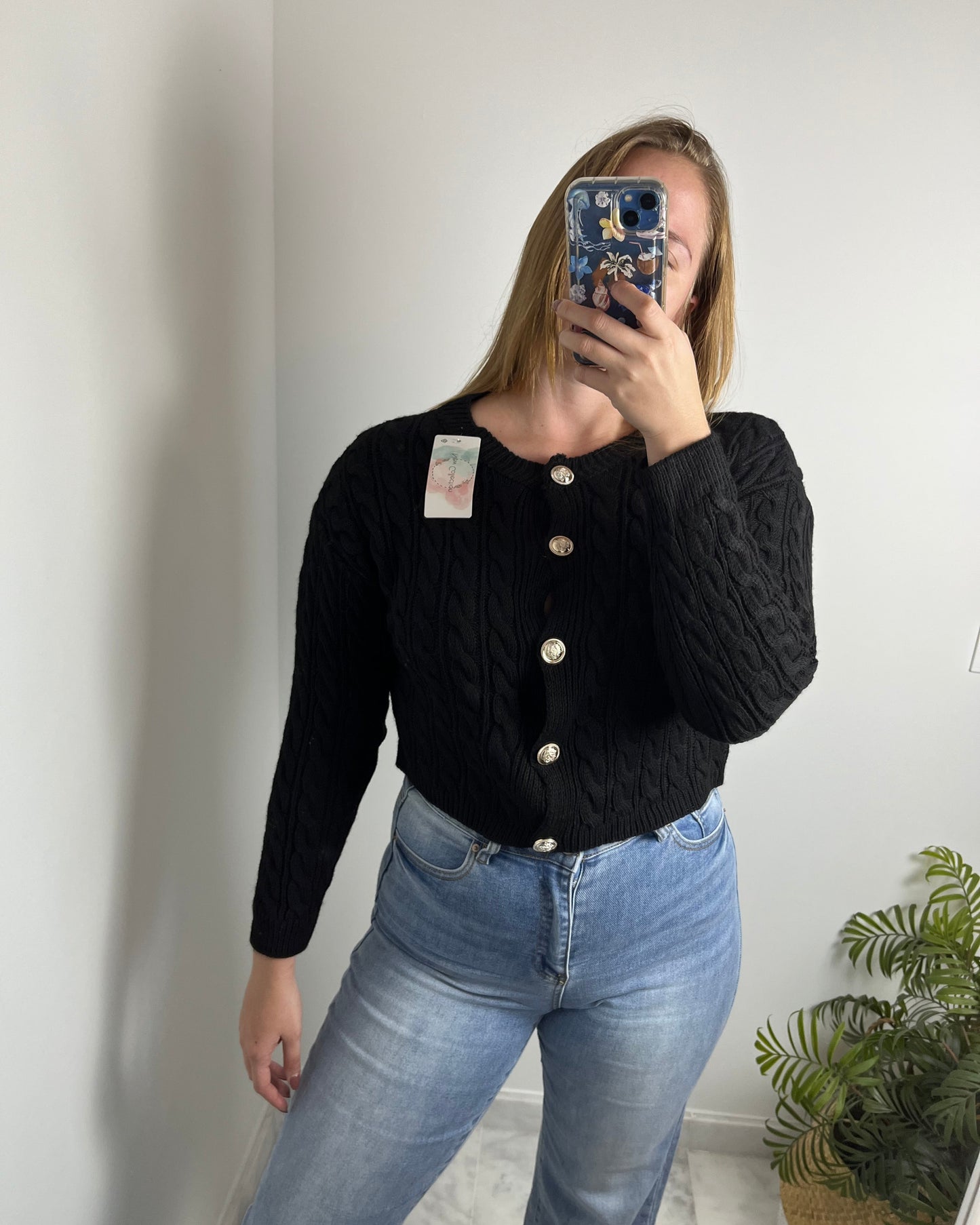 Cárdigan de punto negro