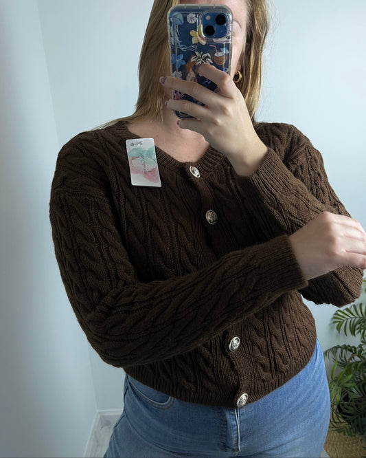 Cárdigan de punto marrón