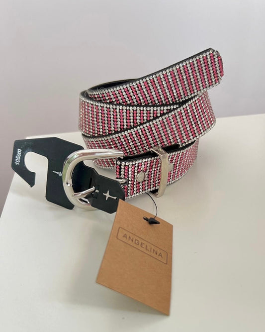 Cinturón brillos rosa